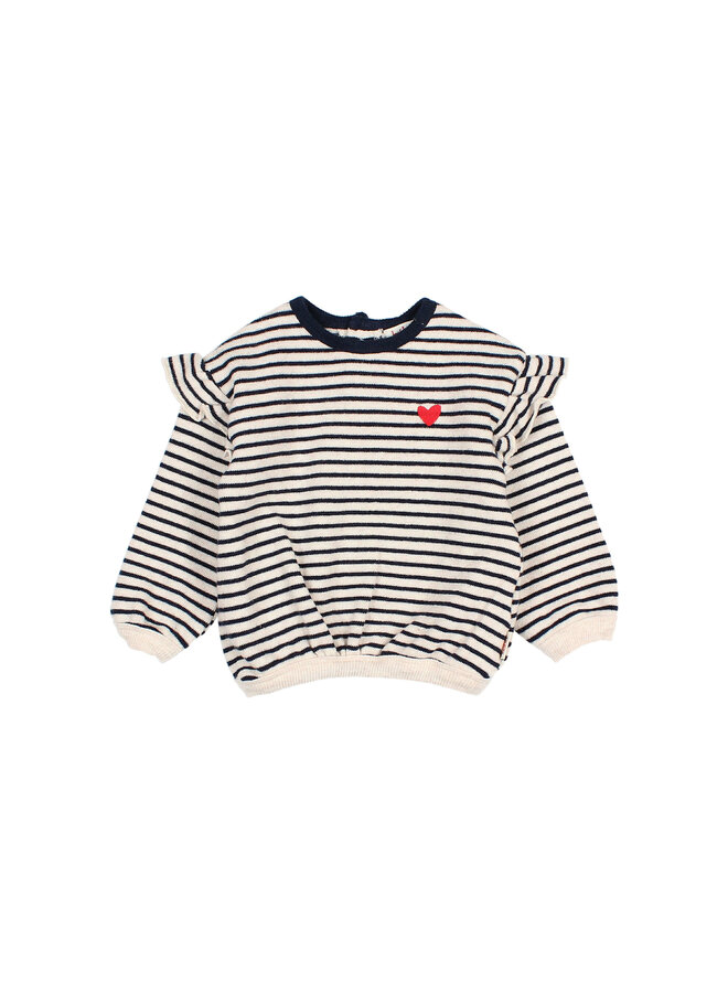Bebe Soft Stripes Girly Sweatshirt - Navy - Buho