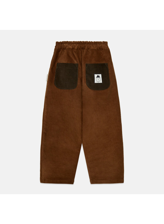 Pom pom dog corduroy pants - Brown - Weekend House Kids