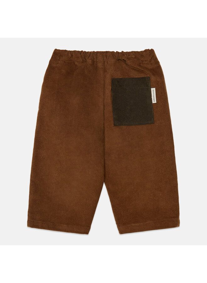 Pom pom dog corduroy baby pants - Brown - Weekend House Kids