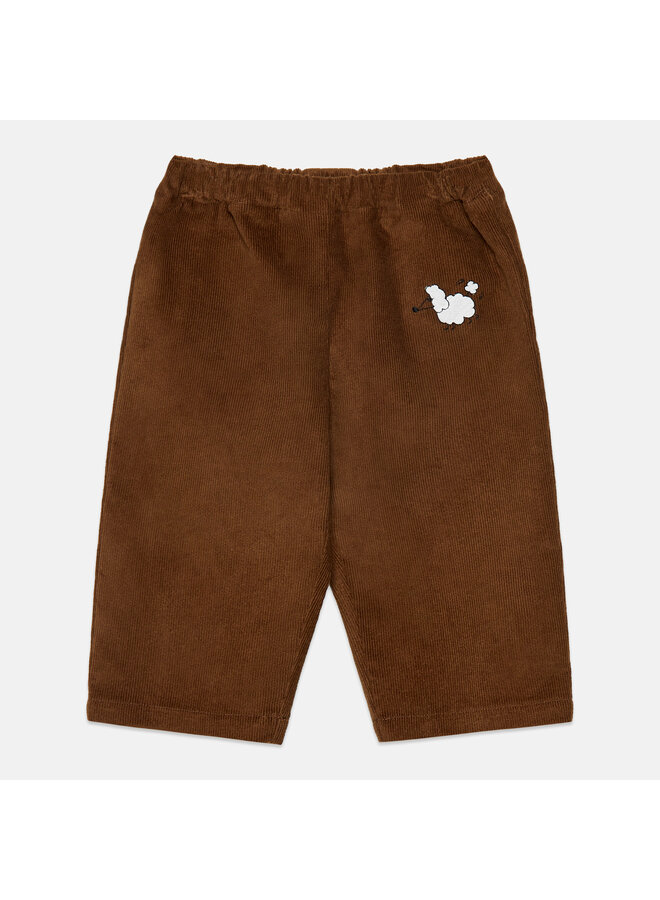 Pom pom dog corduroy baby pants - Brown - Weekend House Kids