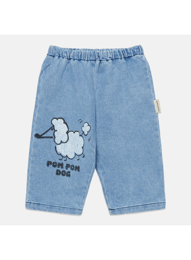 Pom pom dog baby denim pants - Blue - Weekend House Kids