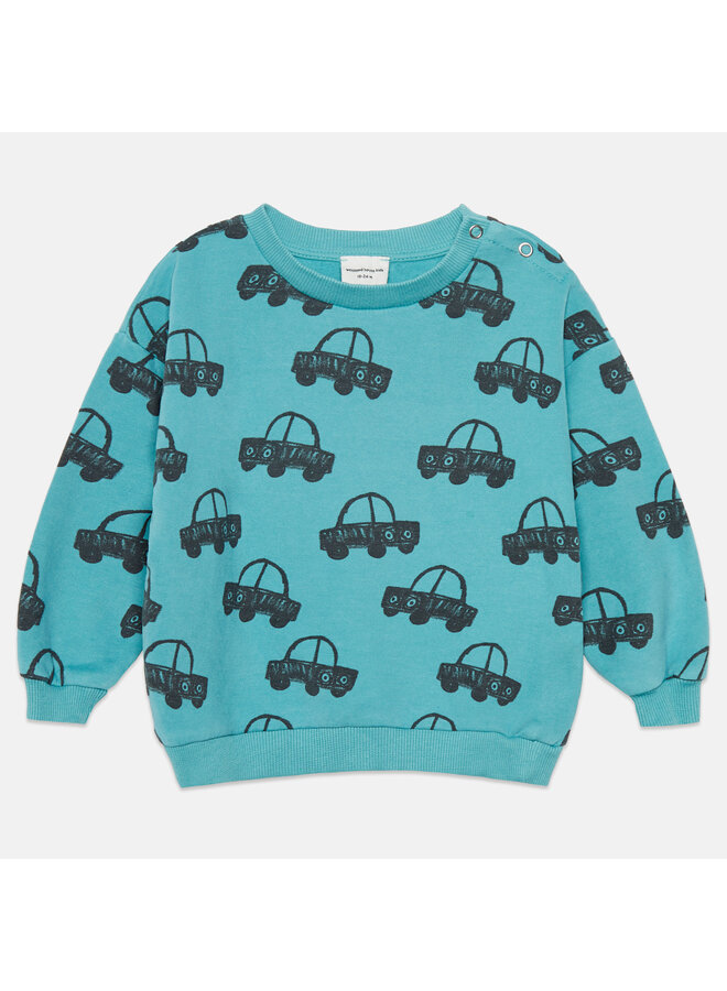 Cars all over sweatshirt - Turquesa - Weekend House Kids