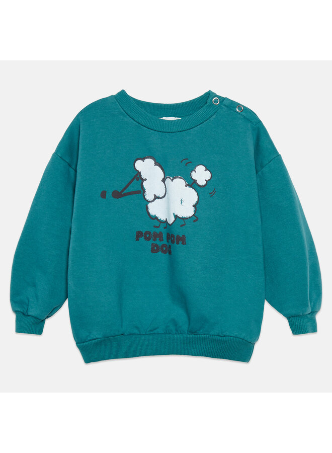 Pom pom dog baby sweatshirt - Turquesa - Weekend House Kids