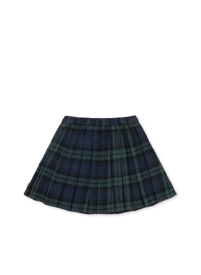 Checky Pleat Skirt - Green Check - Konges Slojd