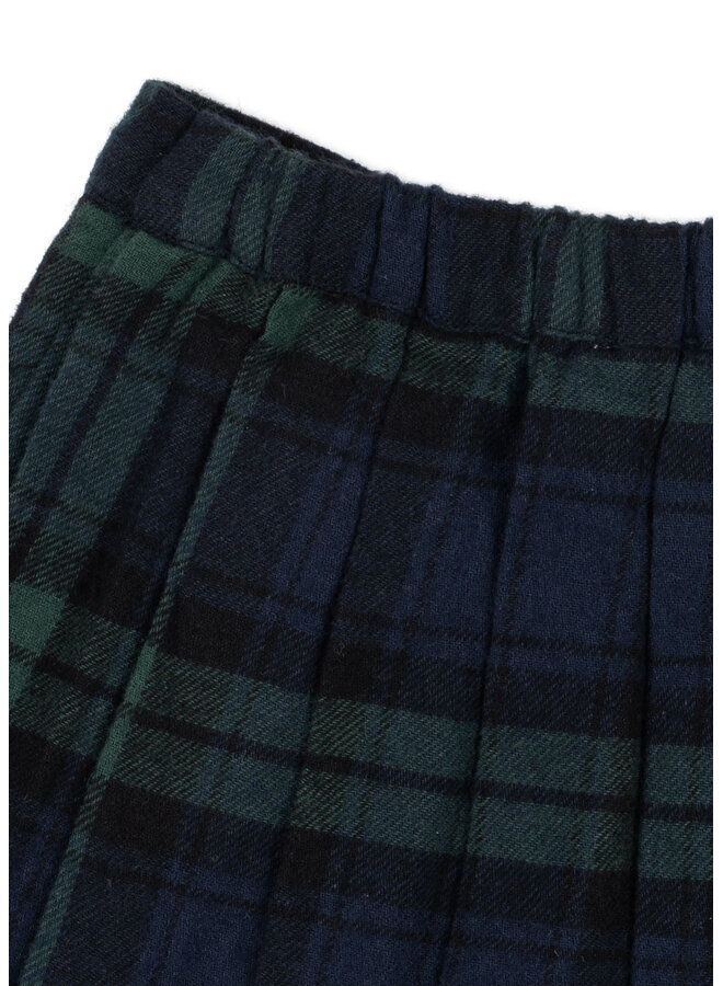 Checky Pleat Skirt - Green Check - Konges Slojd