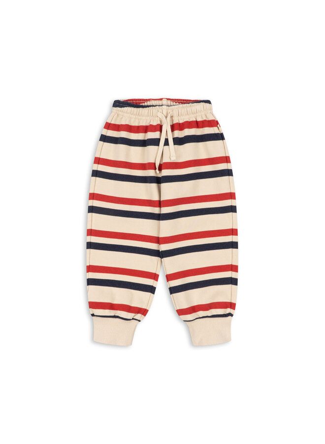 Lou Stripe Sweat Pants - Tangerine Stripe - Konges Slojd