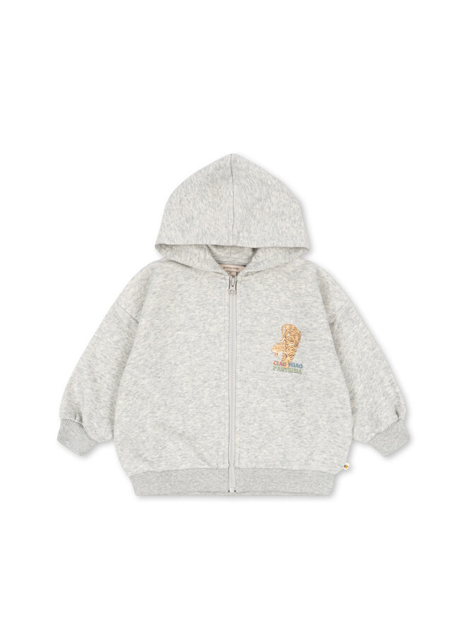 Lou Sweat Zip Hood - Grey Melange - Konges Slojd