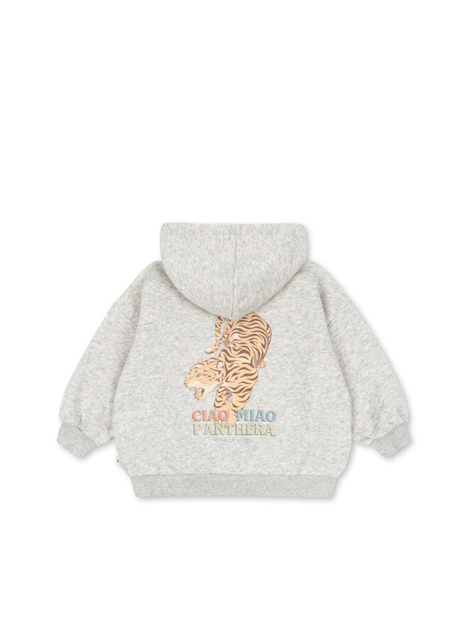 Lou Sweat Zip Hood - Grey Melange - Konges Slojd