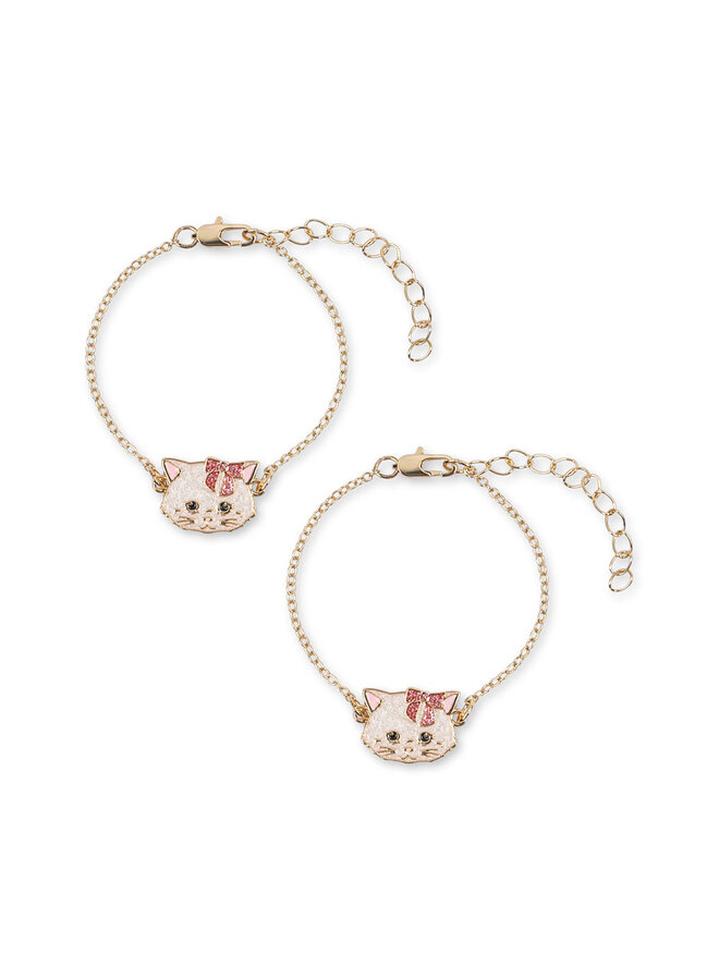 Kitty Bestie Bracelets 2 Pcs - Gold - Konges Slojd