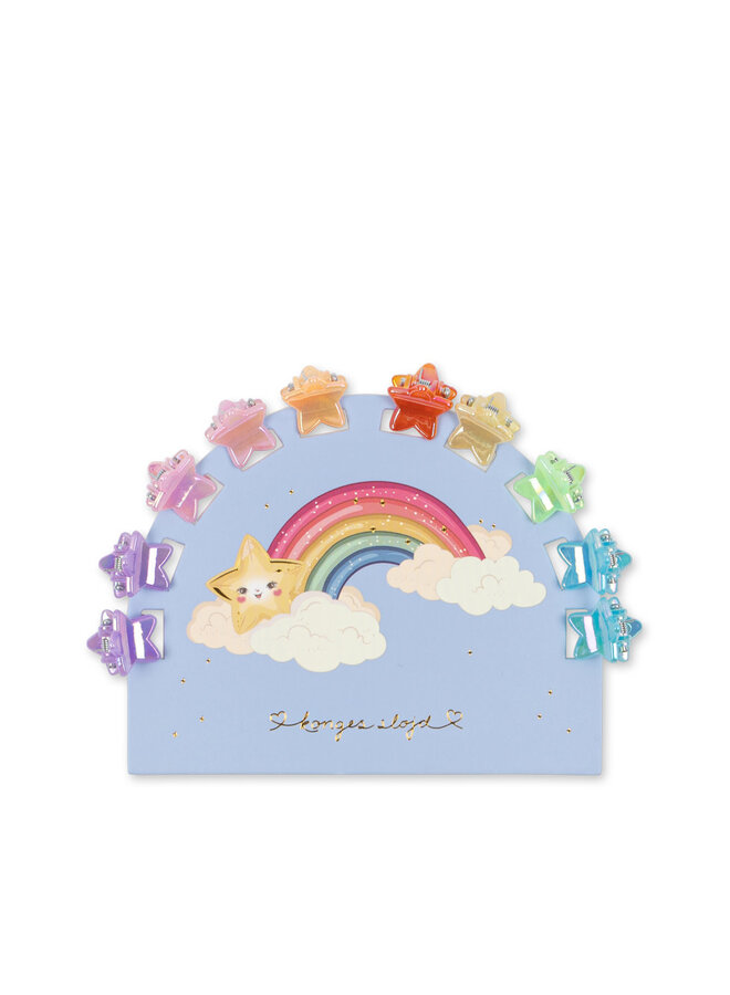 10 Pack Mini Star Hair Claws - Multi - Konges Slojd