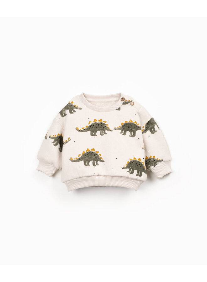 Printed Fleece Sweater - Dino - Play Up