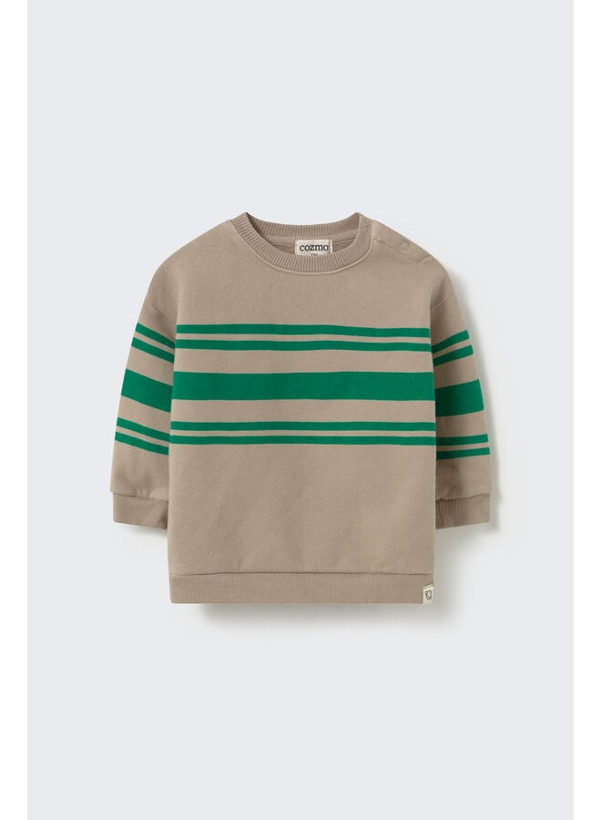 Oslo Striped Sweatshirt - Stone - My Little Cozmo