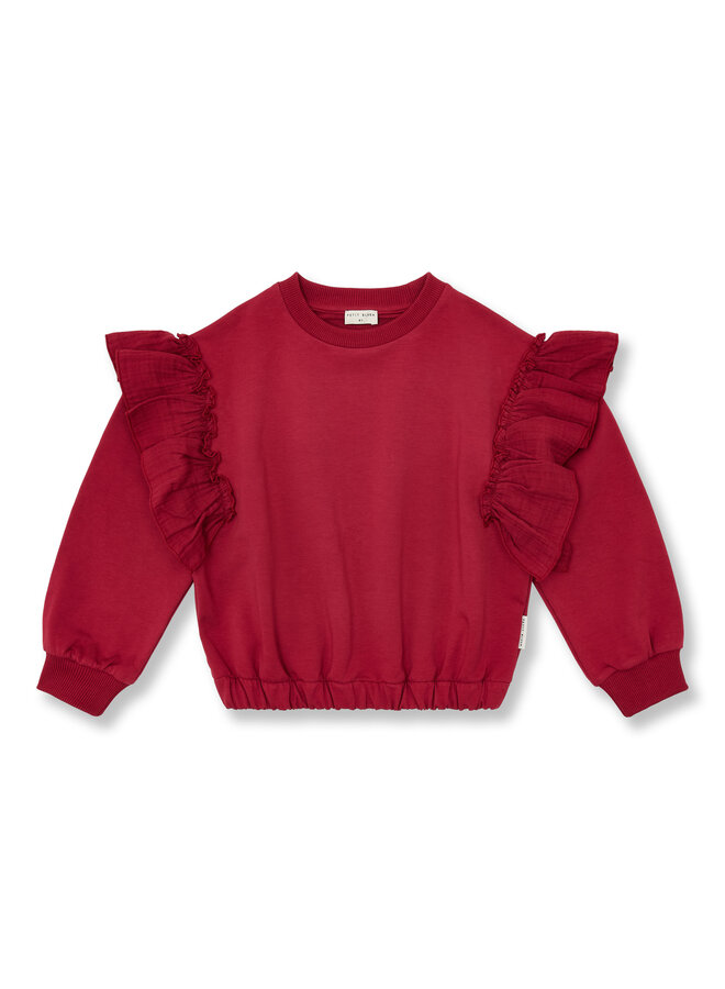 Sweater Ruffles - Garnet − Petit Blush