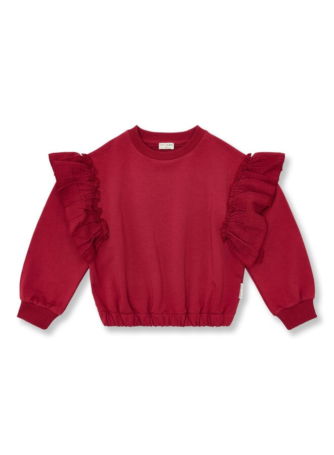 Sweater Ruffles - Garnet − Petit Blush