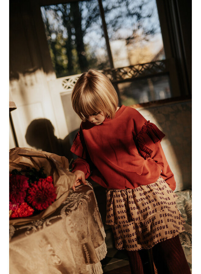 Sweater Ruffles - Garnet − Petit Blush
