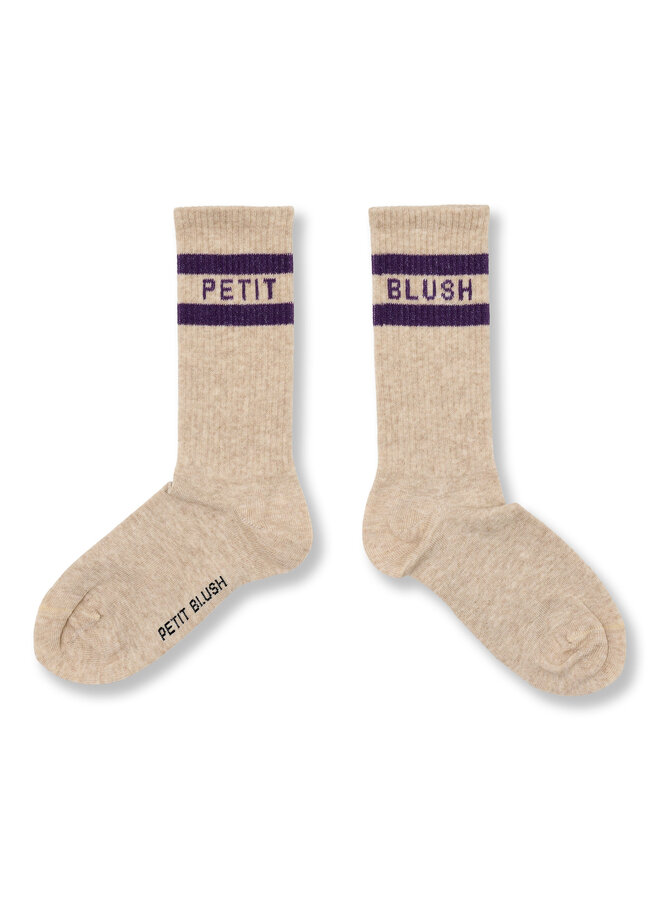 Sport Socks - Beige/Purple − Petit Blush