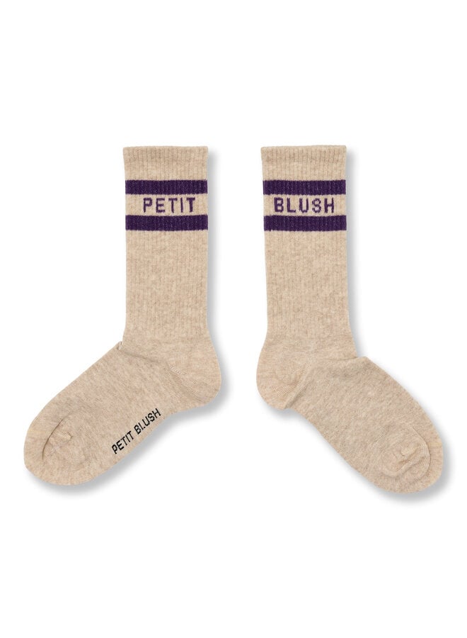 Sport Socks - Beige/Purple − Petit Blush