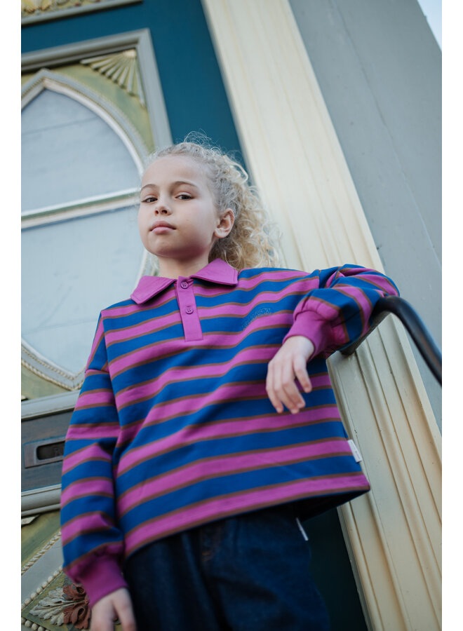 Polo Sweater - Stripe − Petit Blush