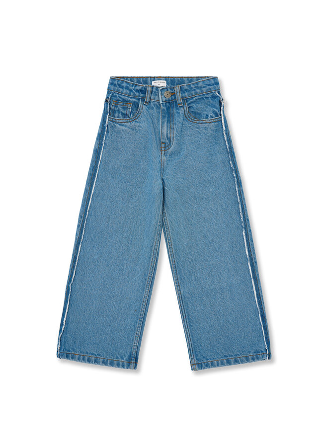 Wide leg Jeans - Mid Blue − Petit Blush