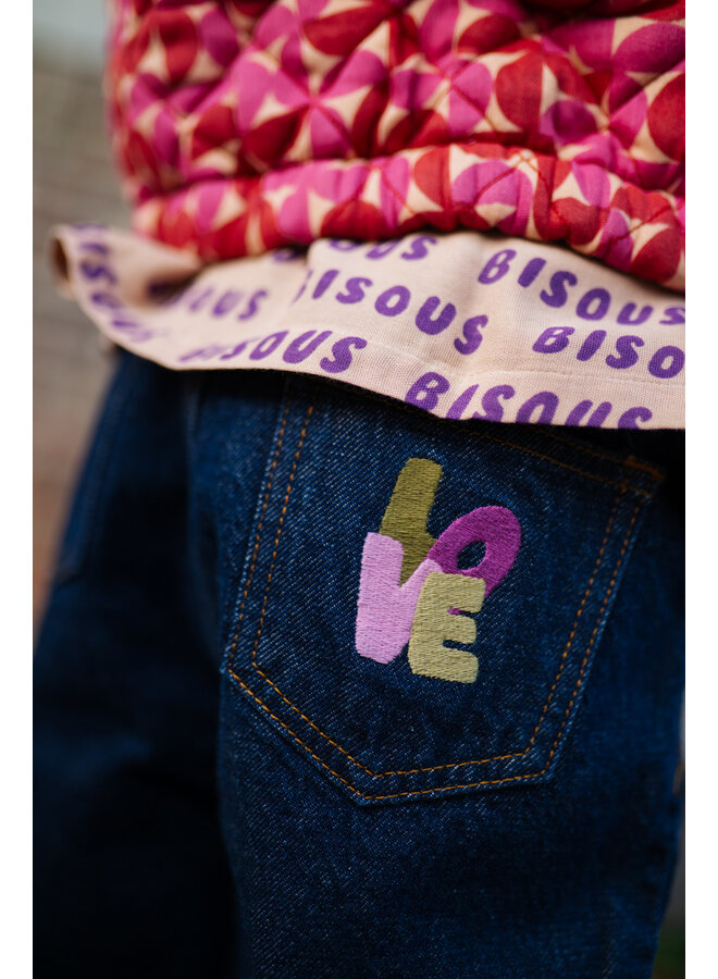 Baggy Fit Jeans - Dark Blue − Petit Blush