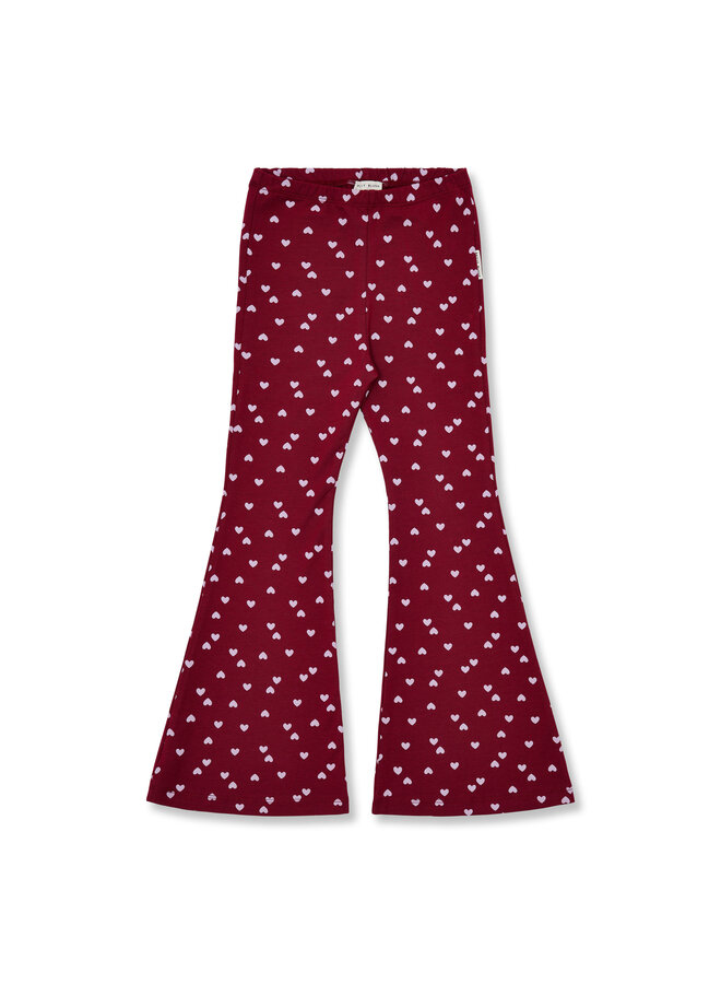 Bowie Flared Pants - Hearts AOP − Petit Blush