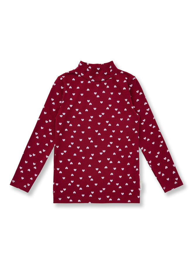 Turtle Neck - Hearts AOP − Petit Blush