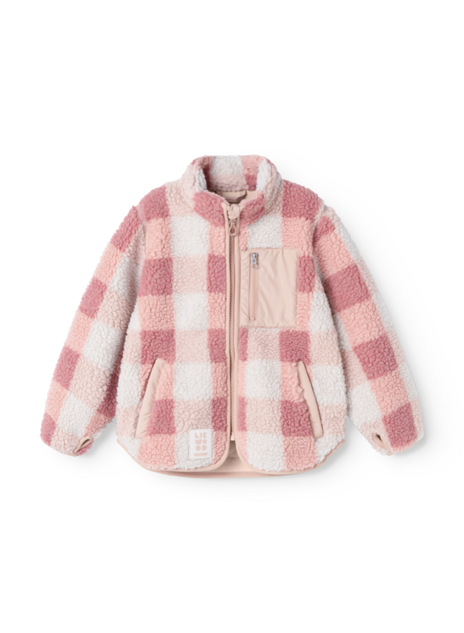 Nolan Pile Jacket - Mega Check / Rose blush - Liewood
