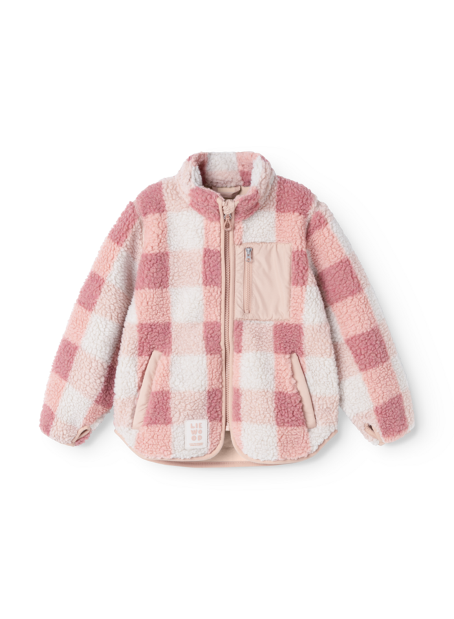 Nolan Pile Jacket - Mega Check / Rose blush - Liewood