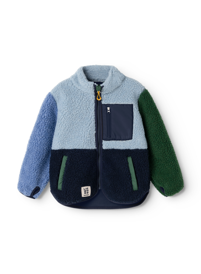 Nolan Pile Jacket - Classic navy multi mix - Liewood