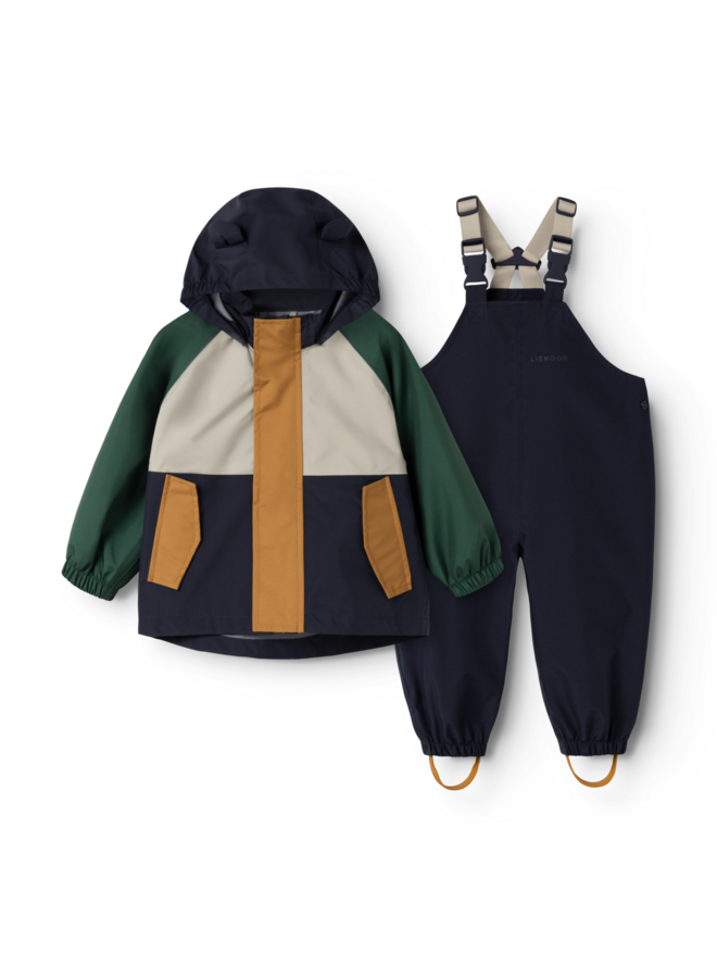 Pedia Rainwear Set - Garden green multi mix - Liewood