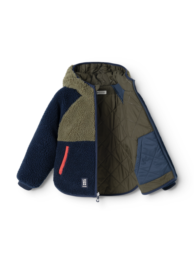Jackson Reversible Jacket - Army brown / Classic navy - Liewood