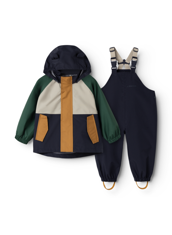Manu Rainwear Set - Garden green multi mix - Liewood