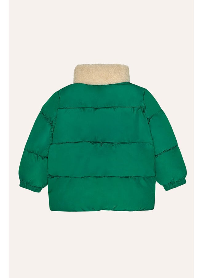Smiling Face Puffer Jacket - Green - The Campamento