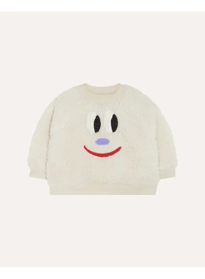 Smiling Face Baby Sweatshirt - Ecru - The Campamento