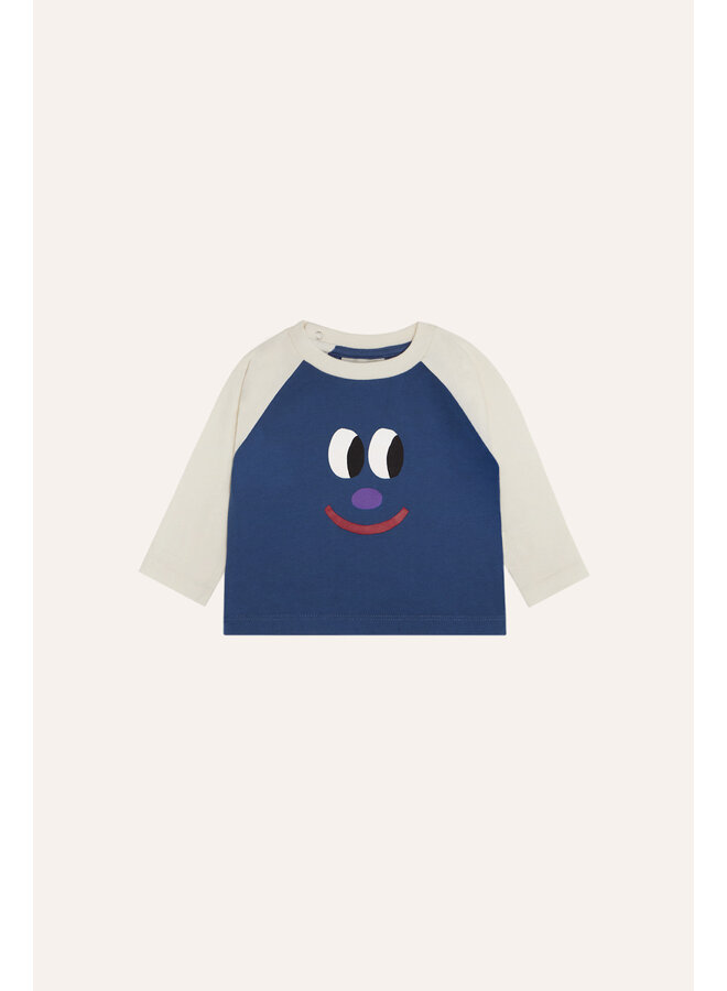 Smiling Face Baby Tshirt - Blue - The Campamento