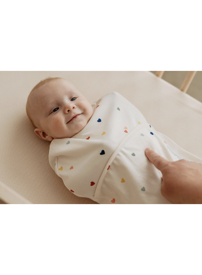 Inbakerslaapzak Piep 0-3M - Cotton - Hearts Confetti - Puckababy
