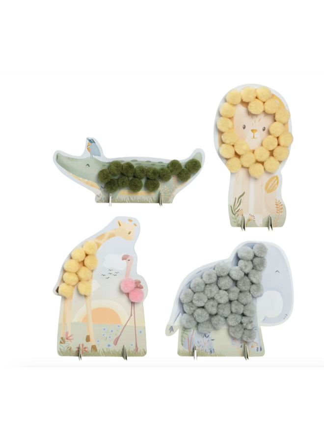 Knutselset Pompom - Safari - Little Dutch