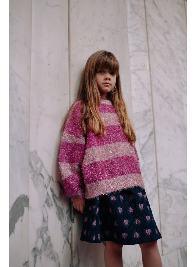Pink Glitter Stripe Sweater - Daily Brat