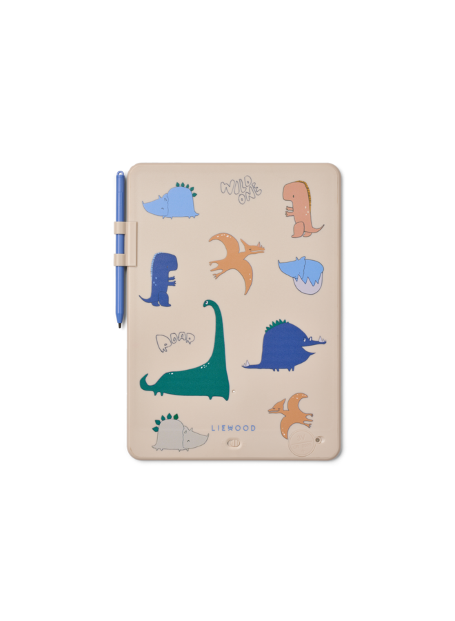 Zora Magic Drawing Board 10 Inches - Dino roar / Sandy - Liewood