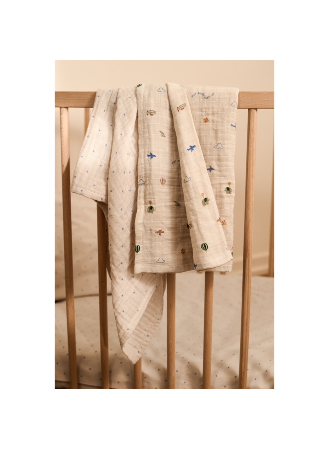 Lewis Muslin Cloth 2-Pack - Star / Flying Mix - Liewood