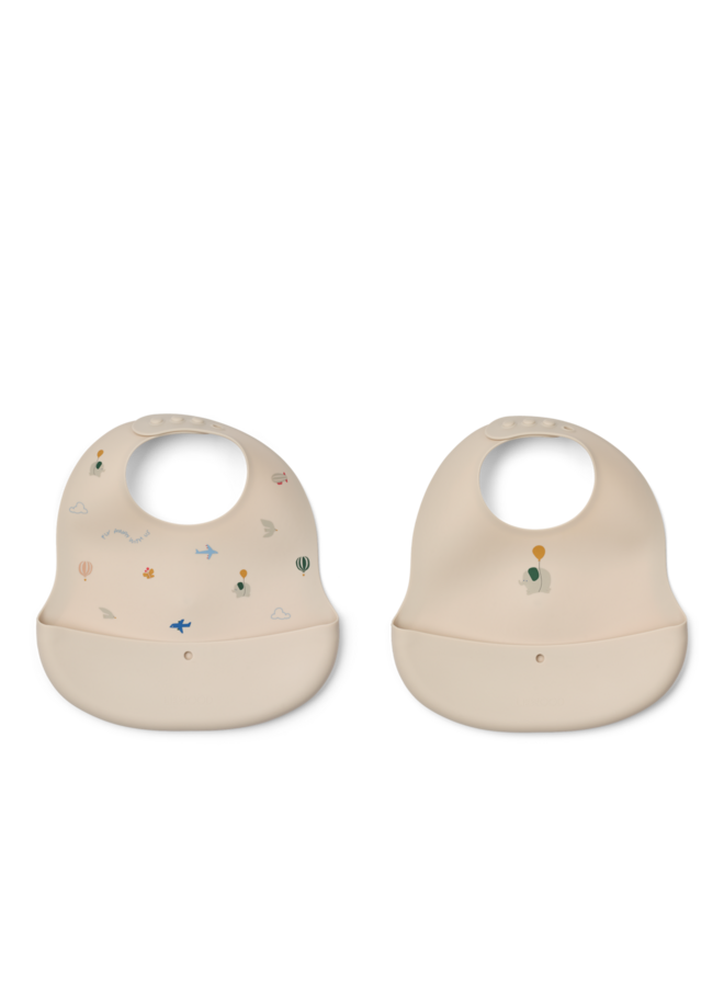 Ember Printed Bib 2-pack - Flying / Sandy - Liewood