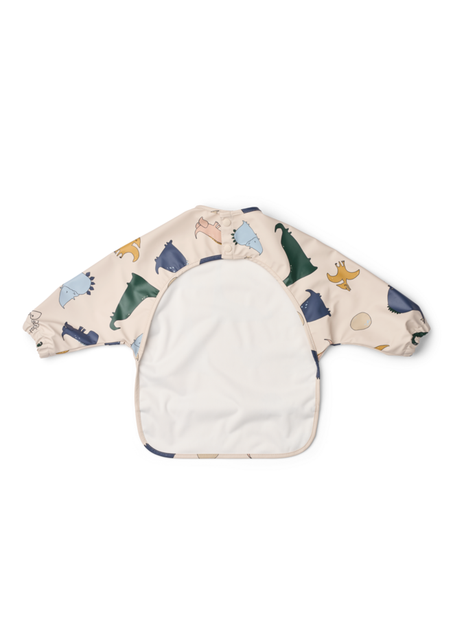 Merle Printed Cape Bib - Dino roar / Sandy - Liewood