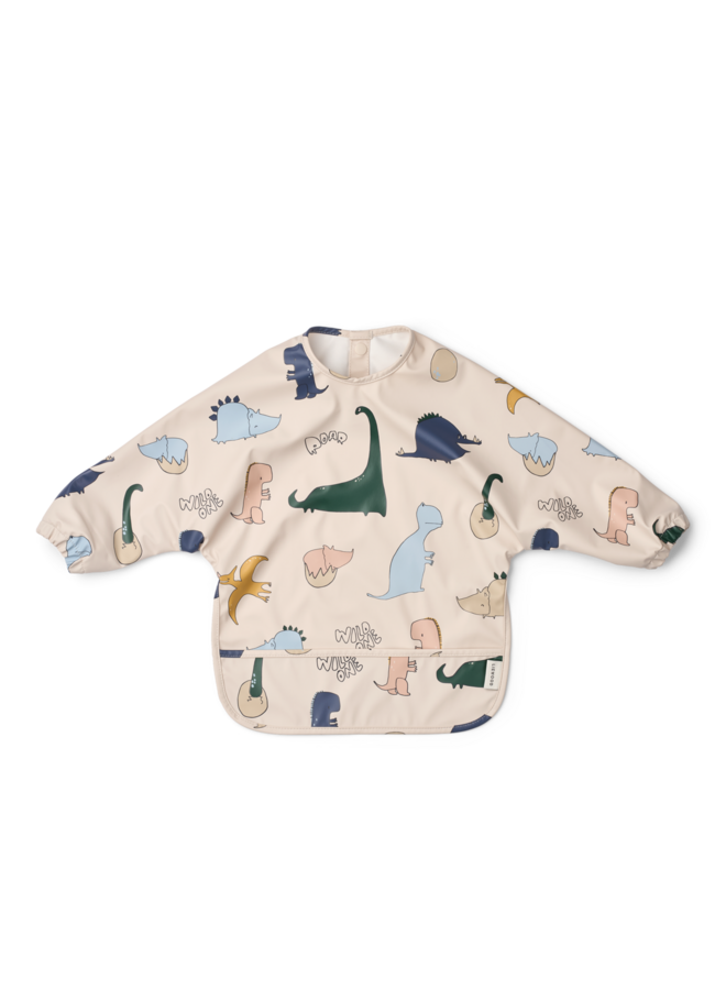 Merle Printed Cape Bib - Dino roar / Sandy - Liewood