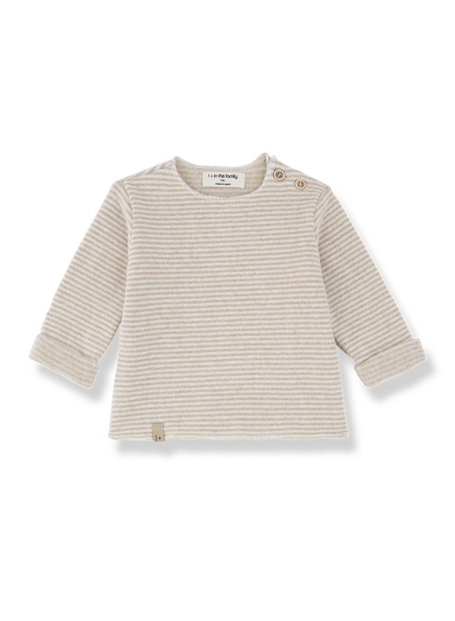 Aubin L.Sleeve T-Shirt - Beige - 1+ In The Family