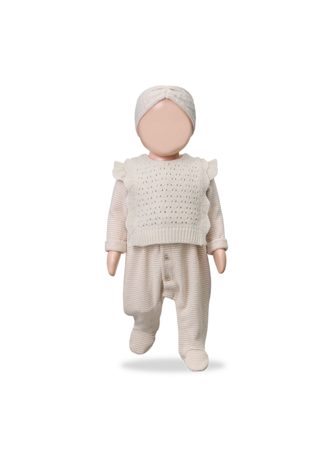 Orleans Girly Jumpsuit W/Feet - Nude - 1+ In The Family