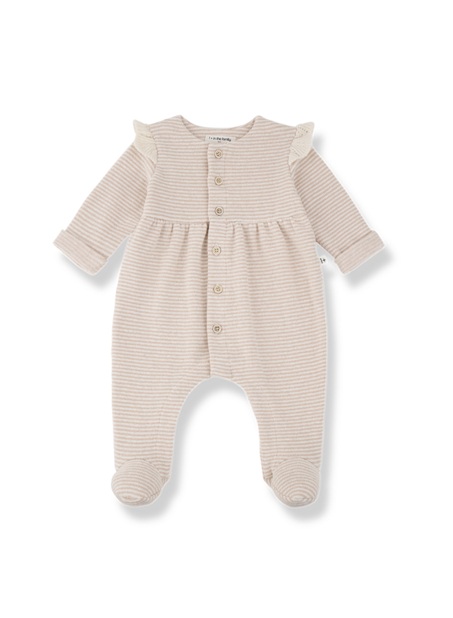 Orleans Girly Jumpsuit W/Feet - Nude - 1+ In The Family