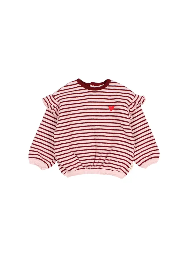 Bebe Soft Stripes Sweatshirt - Pomegranate - Buho