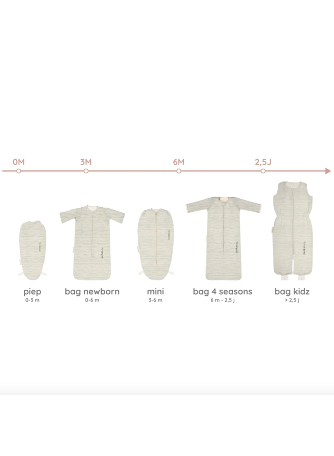 Peuterslaapzak >2,5J - Cotton Green Stripes - Puckababy