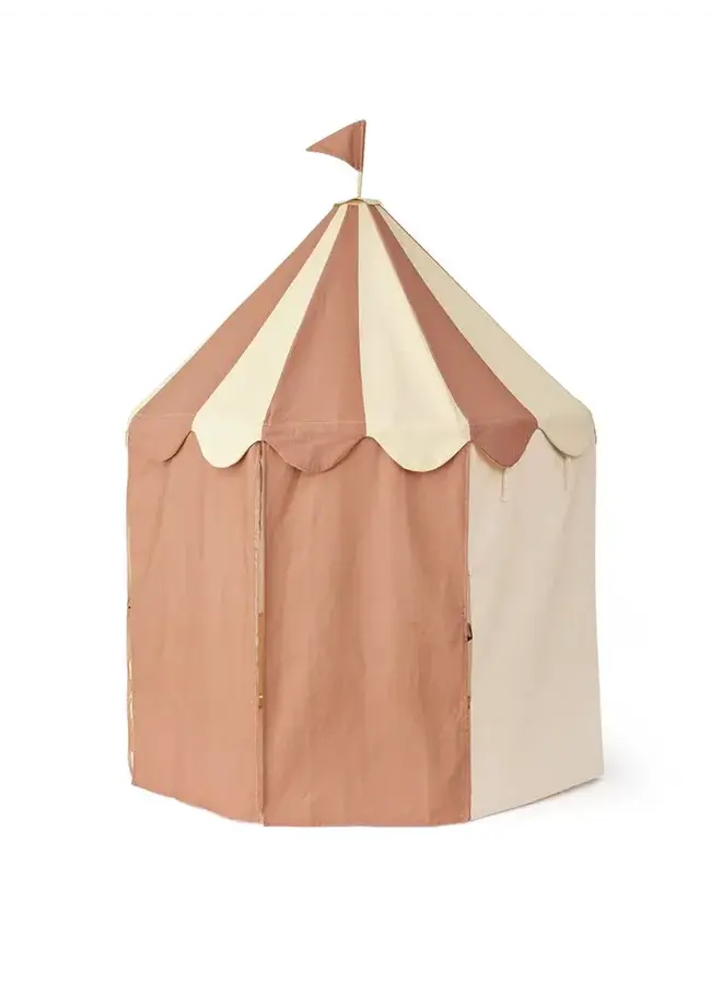 Speeltent Pavilion gestreept - Dusty Brown - Kid's Concept