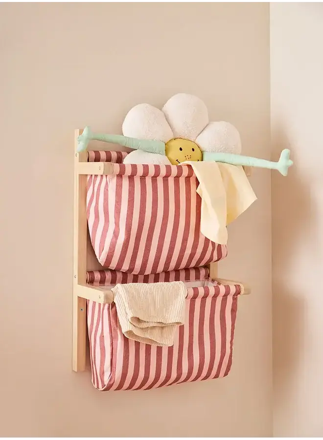 Wandopberger textiel gestreept - Clay Pink - Kid's Concept